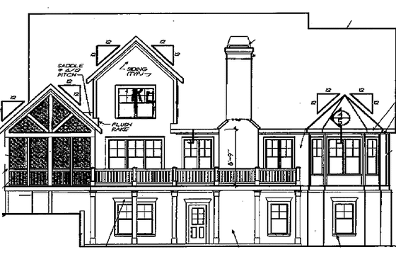 Exterior - Rear Elevation for Craftsman House Plan #927-339 - 3 bed, 3.5 bath