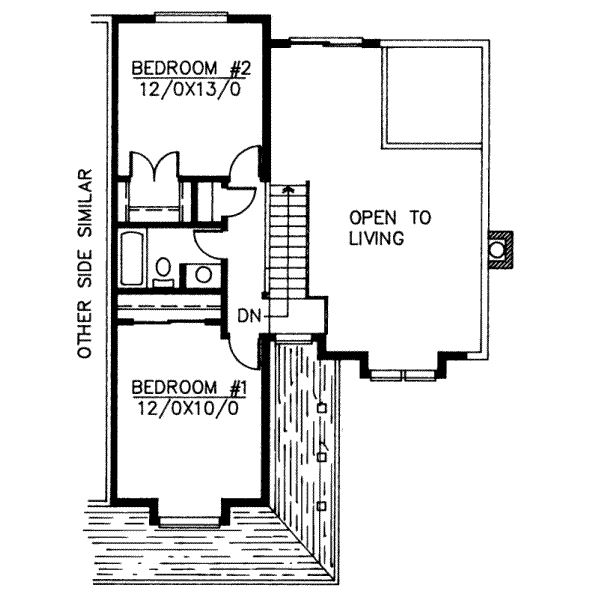Traditional Floor Plan - Upper Floor Plan #303-254
