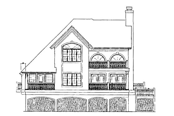 Exterior - Rear Elevation for Mediterranean House Plan #930-155 - 3 bed, 2 bath
