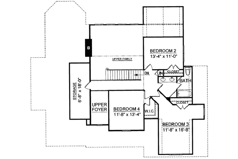 Home Plan - Floor Plan - Upper Floor for Colonial House Plan #119-108 - 4 bed, 2.5 bath