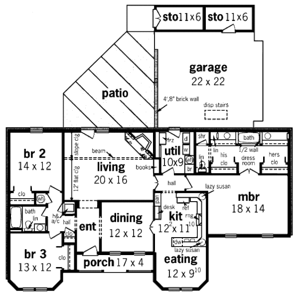 Architectural House Design - Country Floor Plan - Main Floor Plan #45-326