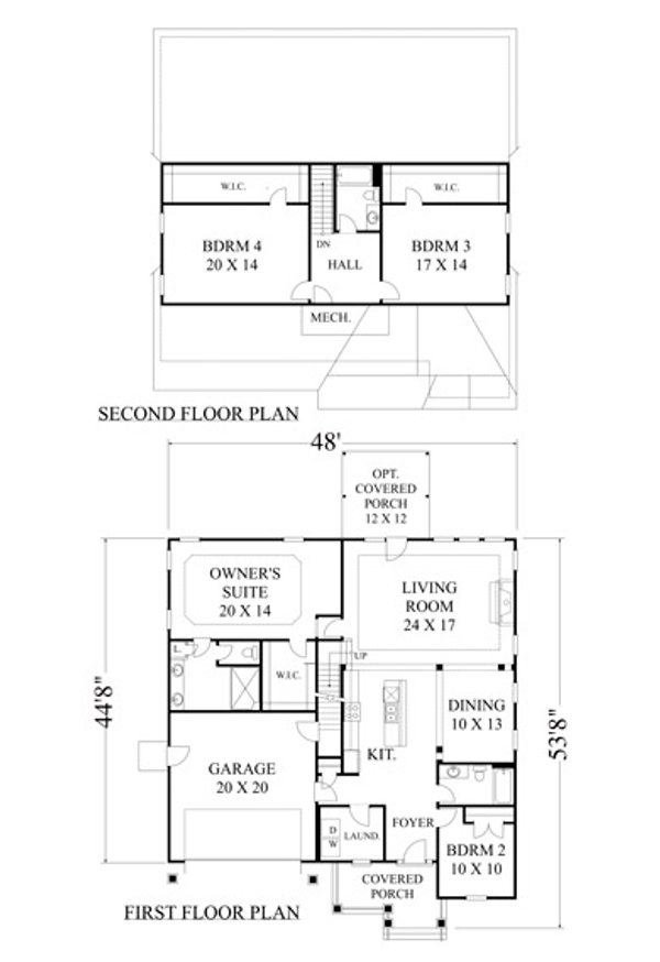 Architectural House Design - Floor Plan - Main Floor for Ranch House Plan #1053-105 - 4 bed, 3 bath