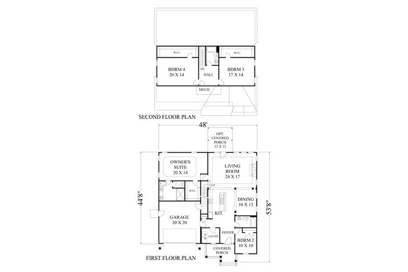Architectural House Design - Floor Plan - Main Floor for Ranch House Plan #1053-105 - 4 bed, 3 bath