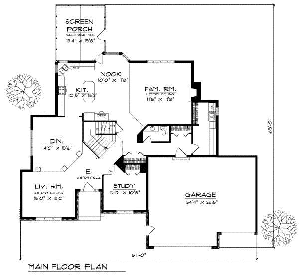 Home Plan - European Floor Plan - Main Floor Plan #70-493