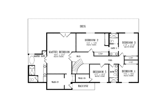 Floor Plan - Upper Floor for Country House Plan #1-853 - 5 bed, 4 bath