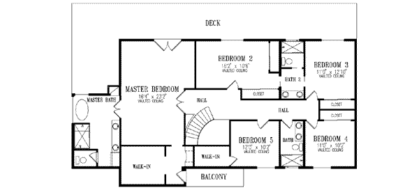 Country Floor Plan - Upper Floor Plan #1-853