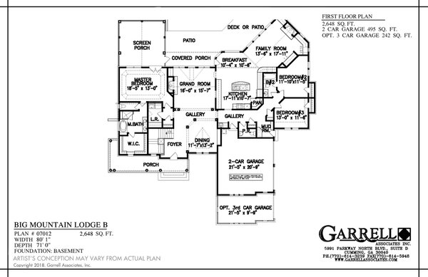 Home Plan - Craftsman Floor Plan - Main Floor Plan #54-257