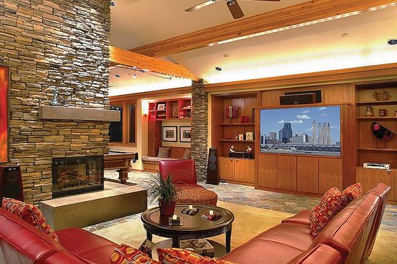 Interior - Family Room for Ranch House Plan #48-433 - 5 bed, 5.5 bath