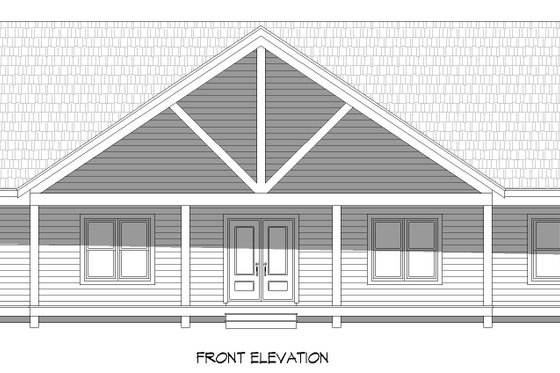 Exterior - Front Elevation 3 for Southern House Plan #932-774 - 3 bed, 2.5 bath