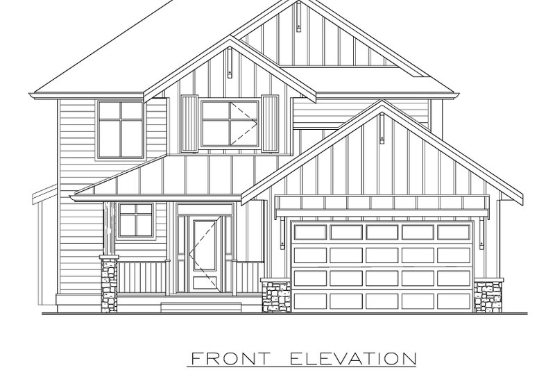 Dream House Plan - Exterior - Front Elevation 3 for Prairie House Plan #1100-102 - 3 bed, 2.5 bath