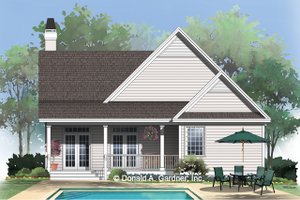 Exterior - Rear Elevation for Craftsman House Plan #929-318 - 3 bed, 2 bath