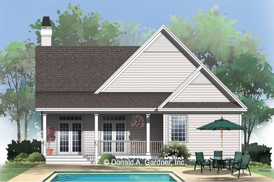 Exterior - Rear Elevation for Craftsman House Plan #929-318 - 3 bed, 2 bath