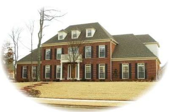 Exterior - Front Elevation for Colonial House Plan #81-1653 - 4 bed, 4 bath