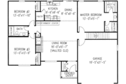 Traditional Style House Plan - 3 Beds 2 Baths 1433 Sq/Ft Plan #11-102 