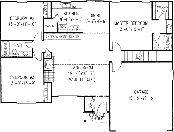 Traditional Floor Plan - Main Floor Plan #11-102