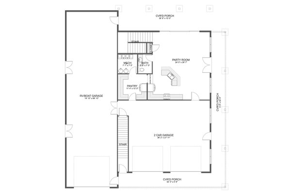 Home Plan - Floor Plan - Main Floor for Modern House Plan #1060-502 - 3 bed, 3.5 bath