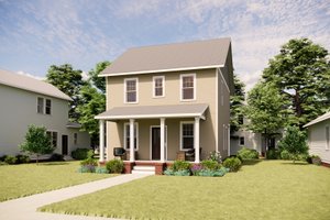 House Blueprint - Exterior - Front Elevation for Prairie House Plan #936-56 - 3 bed, 2.5 bath