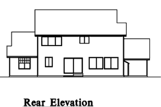 Exterior - Rear Elevation for Traditional House Plan #78-130 - 4 bed, 2.5 bath