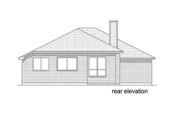 Exterior - Rear Elevation for Traditional House Plan #84-326 - 4 bed, 2 bath