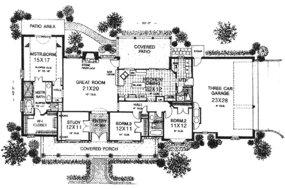 Floor Plan - Main Floor for European House Plan #310-591 - 3 bed, 2 bath