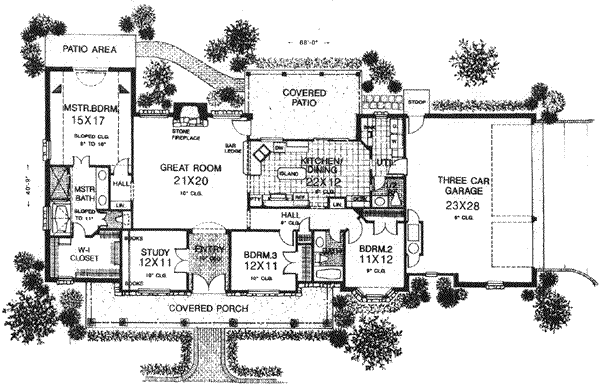 House Plan Design - European Floor Plan - Main Floor Plan #310-591