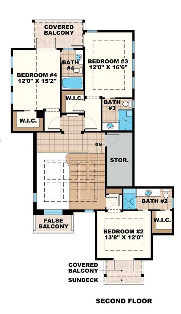 Beach Floor Plan - Upper Floor Plan #27-474