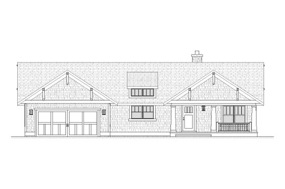Exterior - Front Elevation 3 for Craftsman House Plan #901-45 - 4 bed, 3.5 bath