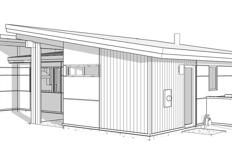 House Blueprint - Exterior - Front Elevation 5 for Modern House Plan #895-157 - 2 bed, 2 bath
