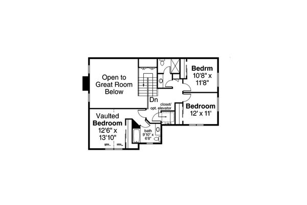 Architectural House Design - Country Floor Plan - Upper Floor Plan #124-1067