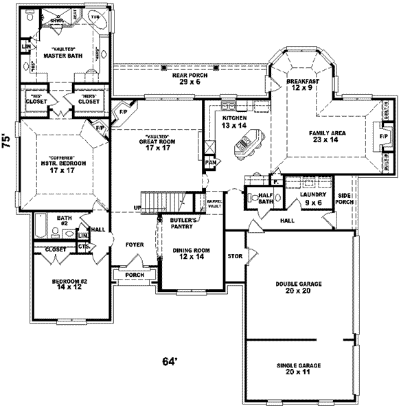 Traditional Floor Plan - Main Floor Plan #81-607