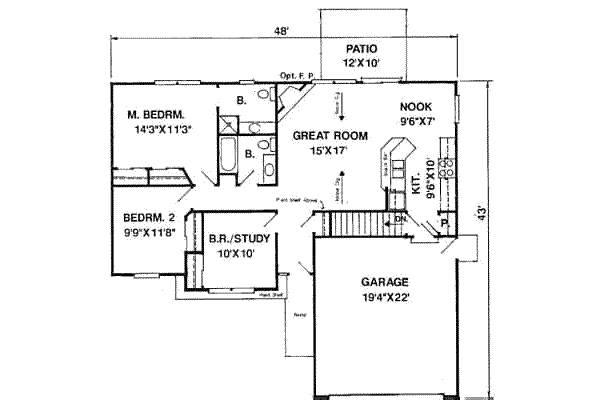 Ranch Floor Plan - Main Floor Plan #116-152