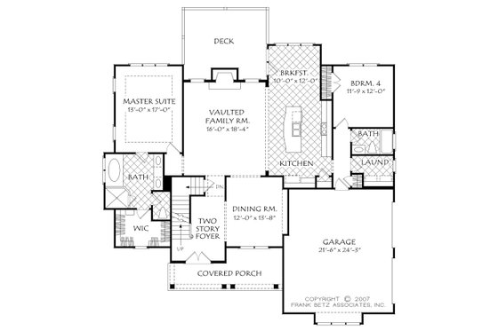 Floor Plan - Main Floor for Cottage House Plan #927-14 - 4 bed, 3 bath