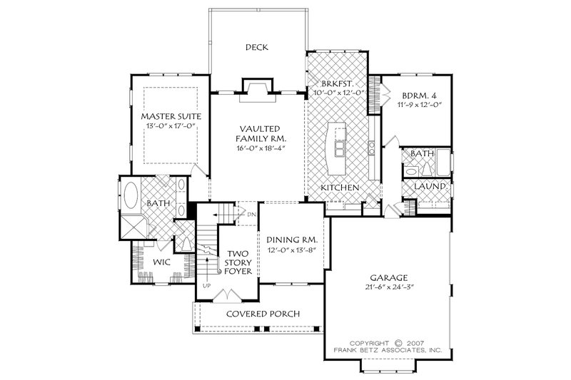 Dream House Plan - Floor Plan - Main Floor for Cottage House Plan #927-14 - 4 bed, 3 bath