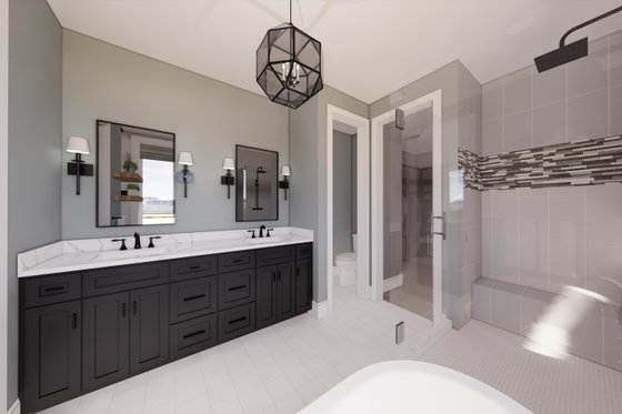 Interior - Master Bathroom 1 for Farmhouse House Plan #51-1569 - 3 bed, 3 bath