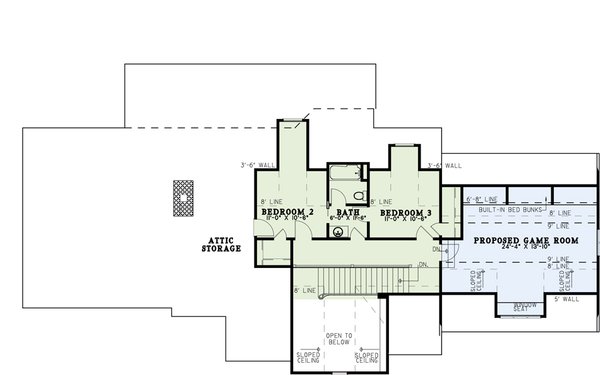 Traditional Floor Plan - Upper Floor Plan #17-2851