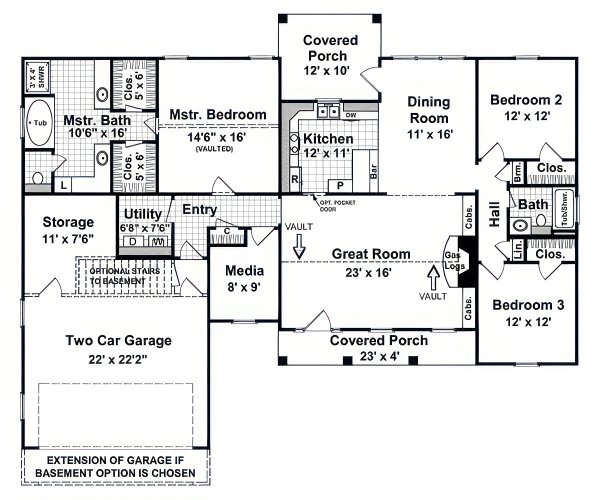 House Blueprint - Farmhouse Floor Plan - Main Floor Plan #21-616