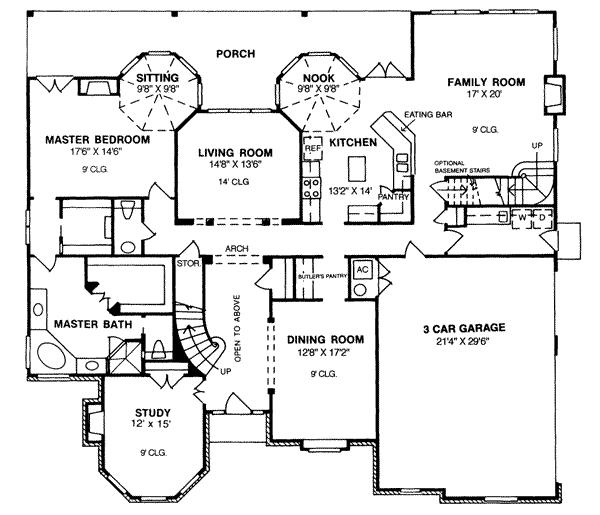 Architectural House Design - European Floor Plan - Main Floor Plan #20-231