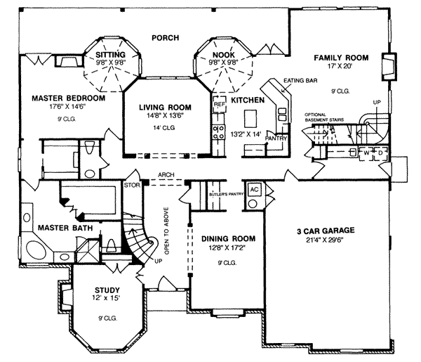 European Floor Plan - Main Floor Plan #20-231