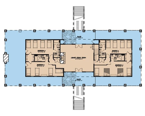 Dream House Plan - Country Floor Plan - Lower Floor Plan #923-47