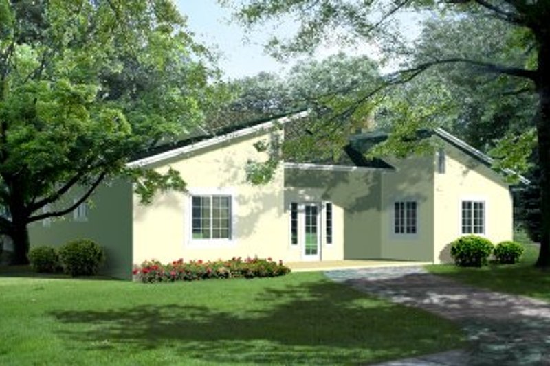 House Blueprint - Exterior - Front Elevation 3 for Contemporary House Plan #1-287 - 2 bed, 2 bath