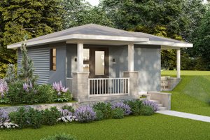Prairie Exterior - Front Elevation Plan #124-1357