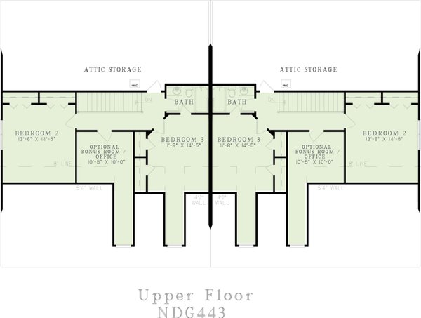 Southern Floor Plan - Upper Floor Plan #17-2030