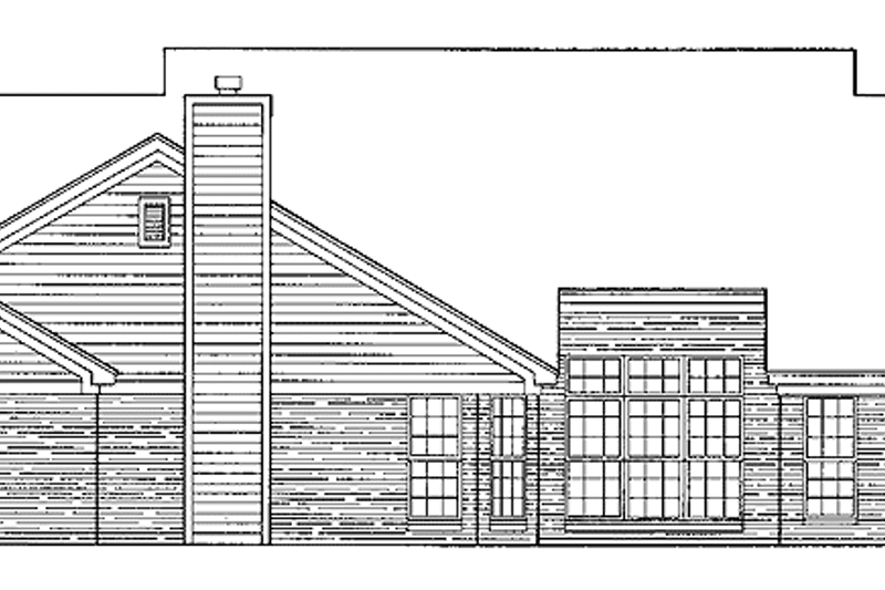 Home Plan - Exterior - Rear Elevation for Ranch House Plan #952-66 - 4 bed, 2.5 bath