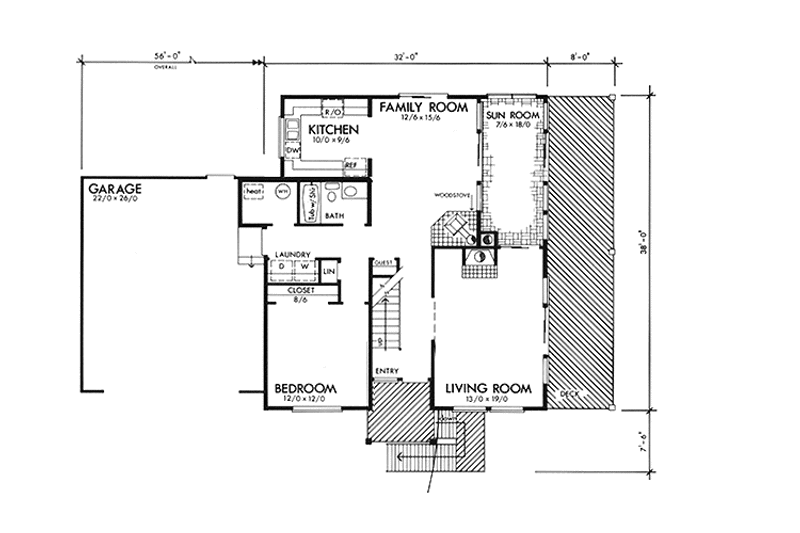 Home Plan - Floor Plan - Main Floor for Prairie House Plan #320-1175 - 4 bed, 3 bath