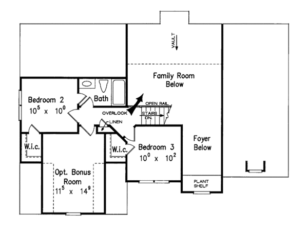 House Design - Colonial Floor Plan - Upper Floor Plan #927-751