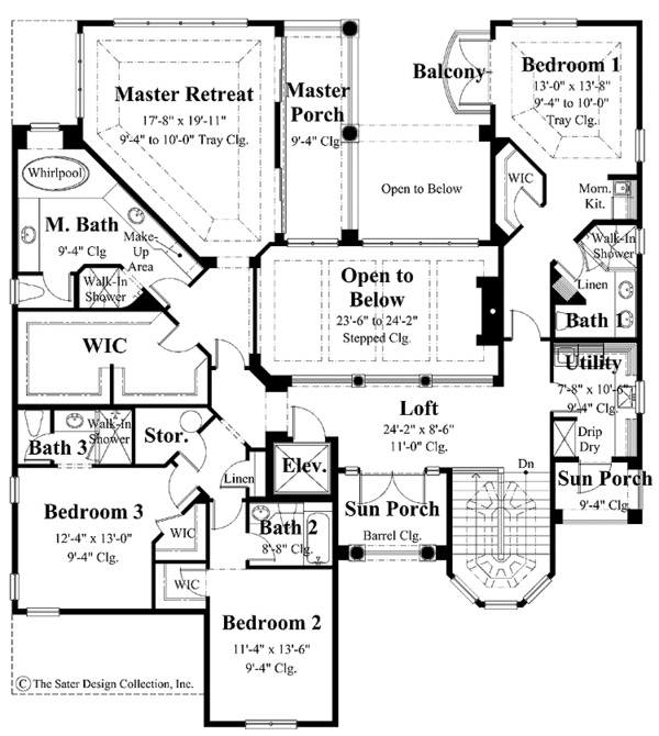 House Plan Design - Mediterranean Floor Plan - Upper Floor Plan #930-284