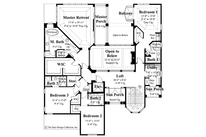 Home Plan - Floor Plan - Upper Floor for Mediterranean House Plan #930-284 - 5 bed, 5.5 bath