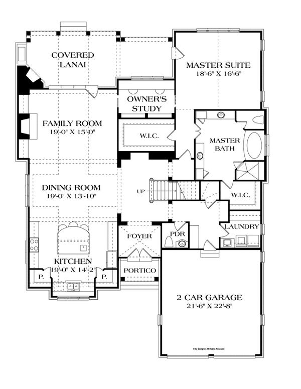 Architectural House Design - European Floor Plan - Main Floor Plan #453-606
