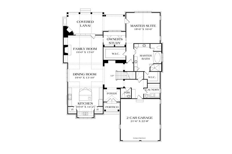 Dream House Plan - Floor Plan - Main Floor for European House Plan #453-606 - 3 bed, 4.5 bath