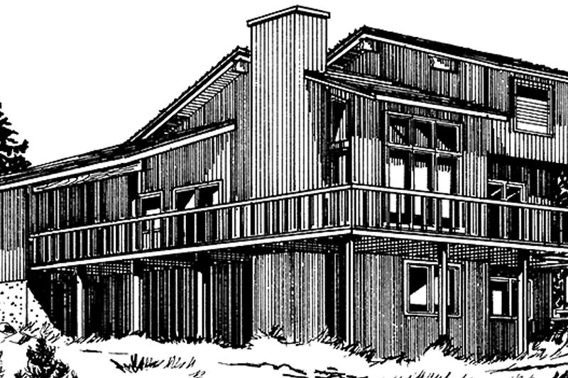 House Design - Prairie Exterior - Rear Elevation Plan #320-1201